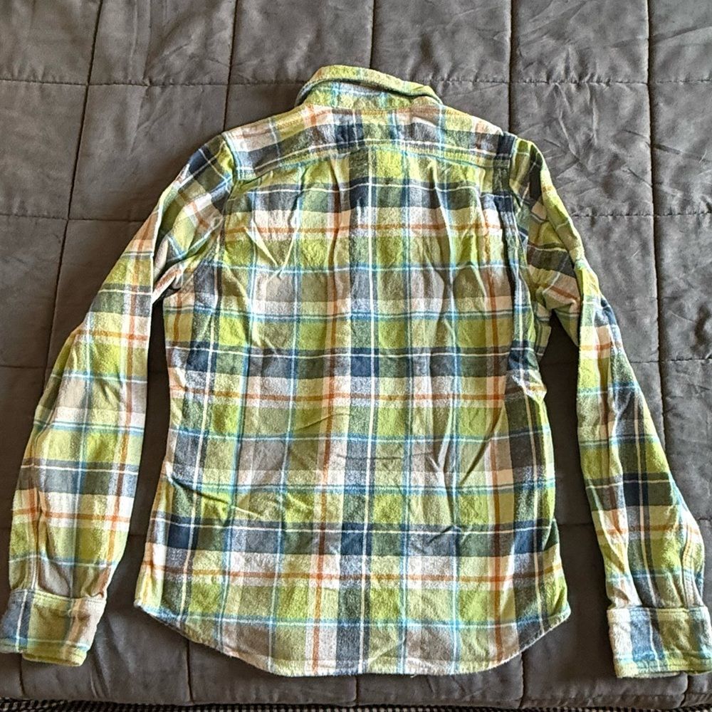 Abercrombie & Fitch Plaid Flannel Button-Up Shirt Heavy and Thick Y2K - Picture 8 of 8